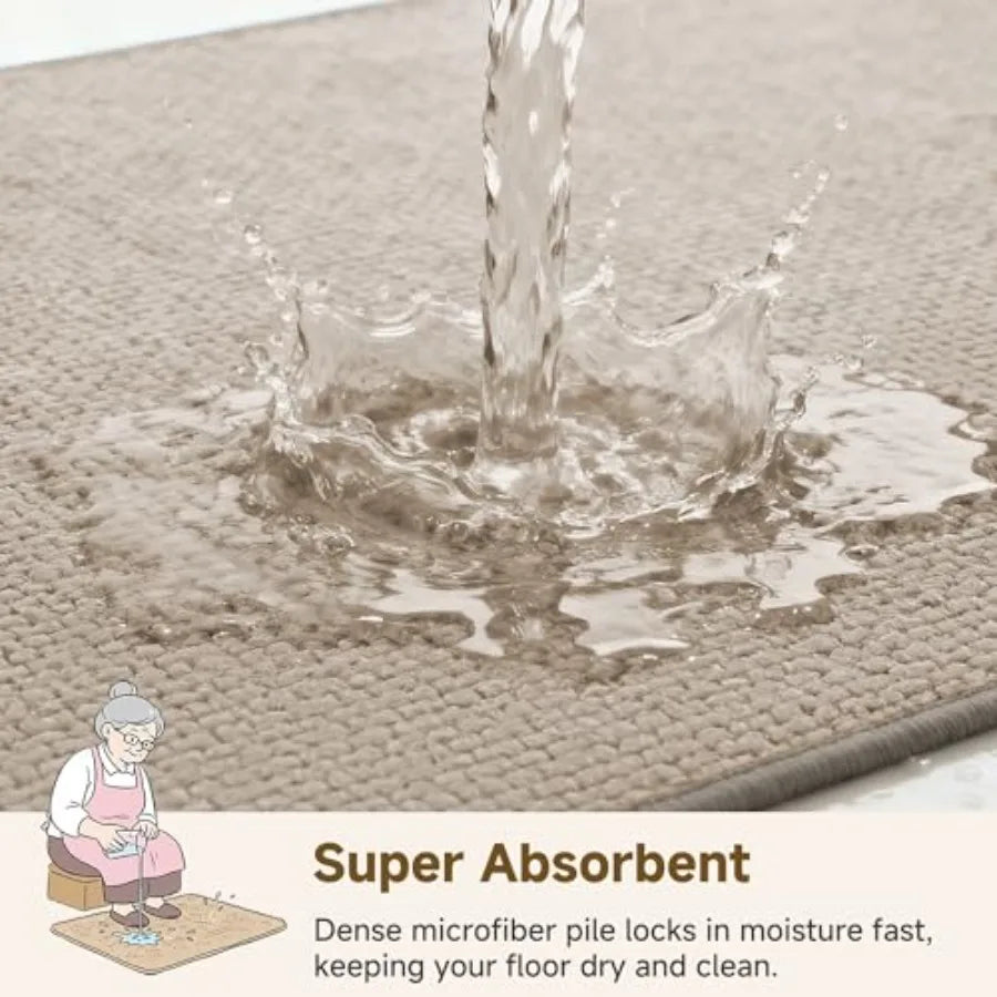Soft Chenille Non Slip Absorbent Quick Dry Bathroom Mat