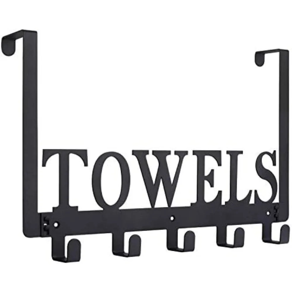 NBVCX Over Door Towel Hooks 5 Hook Metal Door Mount