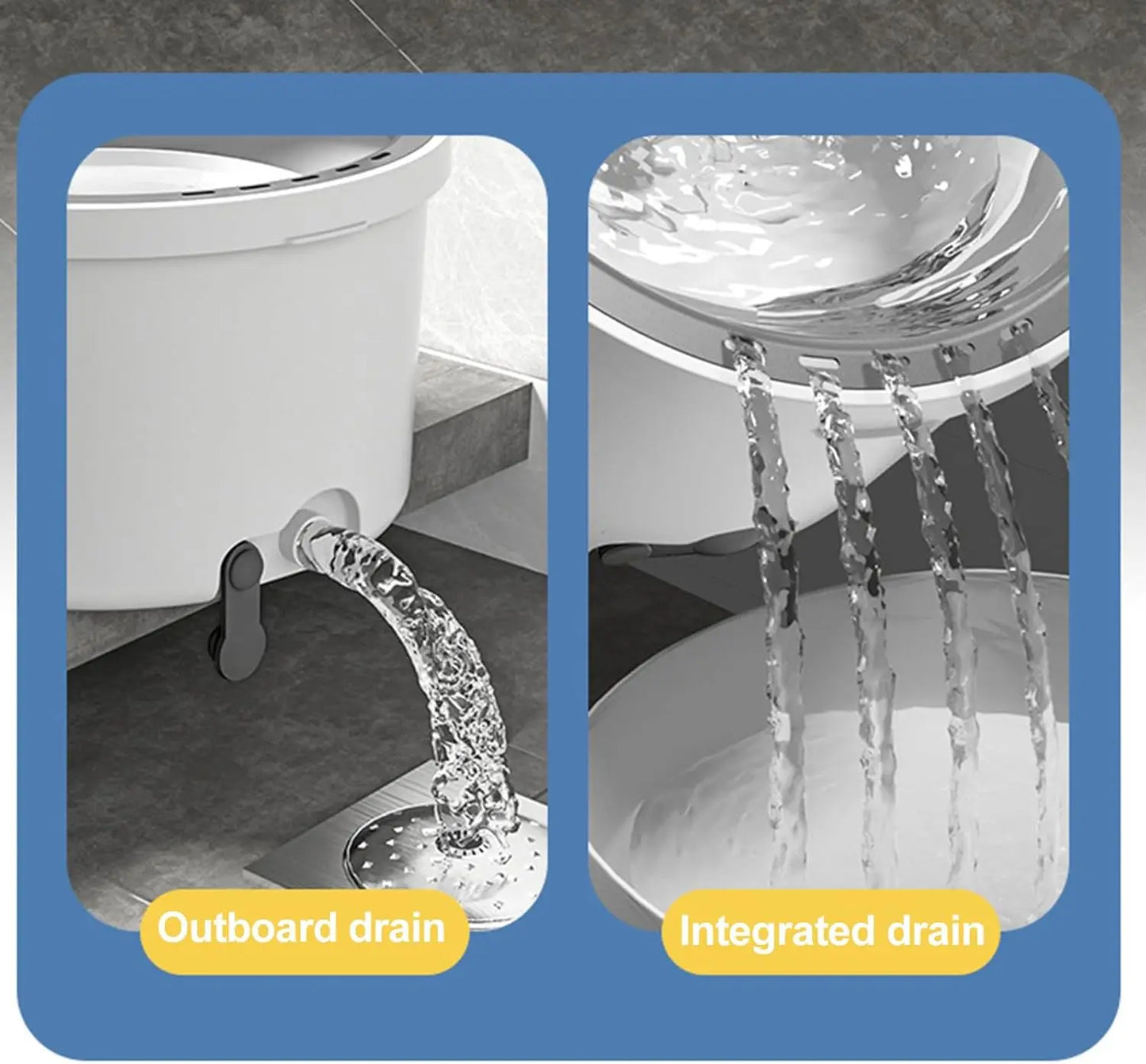 Round Flat Mop Bucket Set With Adjustable Handle And Self Wringing Spin Mop