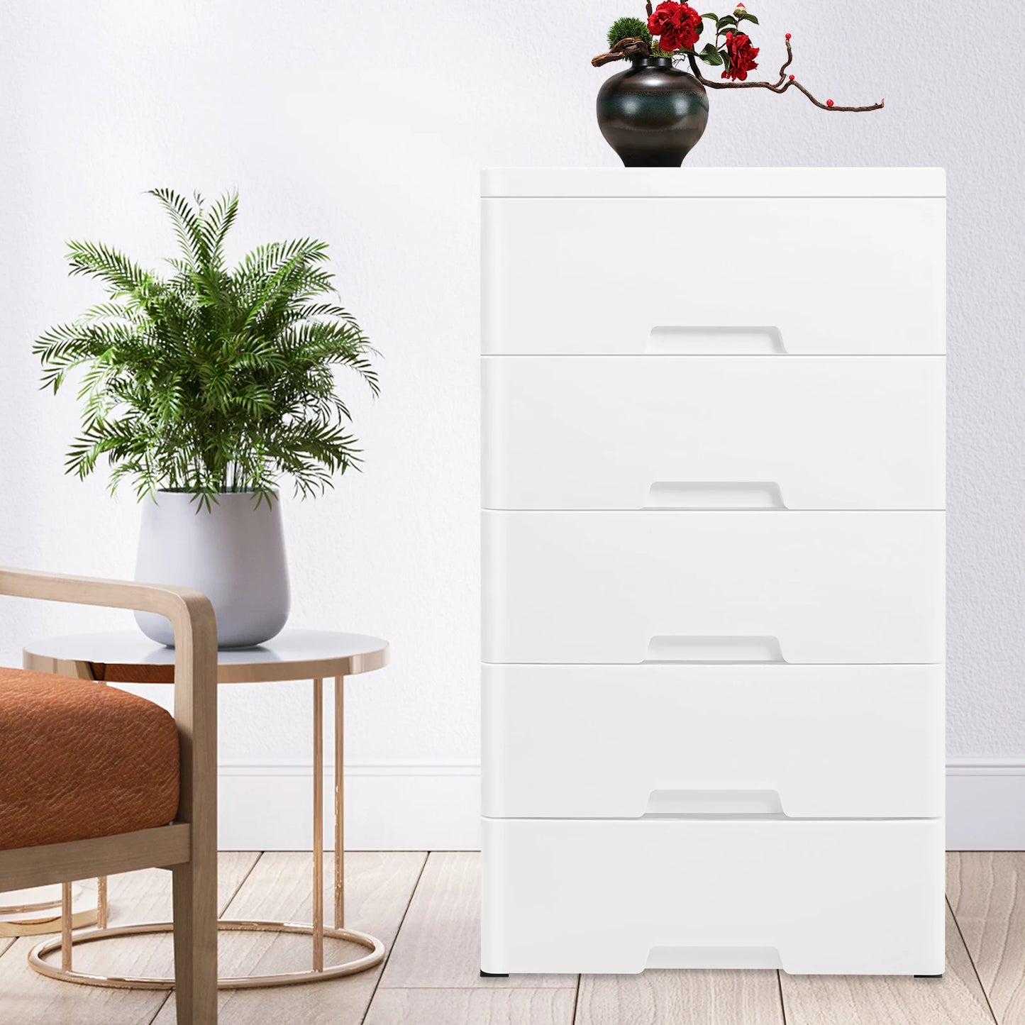 NONECN Plastic Drawers Dresser 5-Tier Storage Cabinet