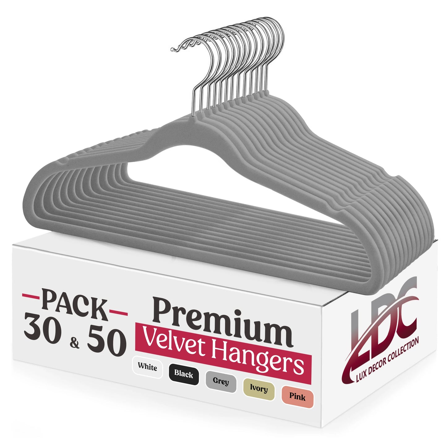 LDC Lux Decor Velvet Hangers Heavy Duty Premium Non Slip