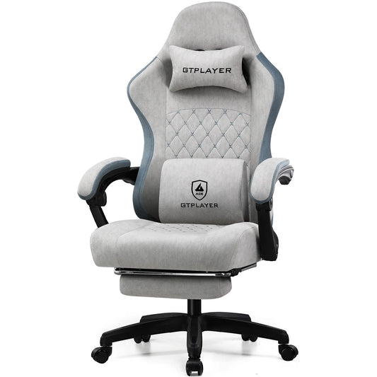 GTPLAYER Ergonomic Gaming Chair With Pocket Spring Cushion And Footrest