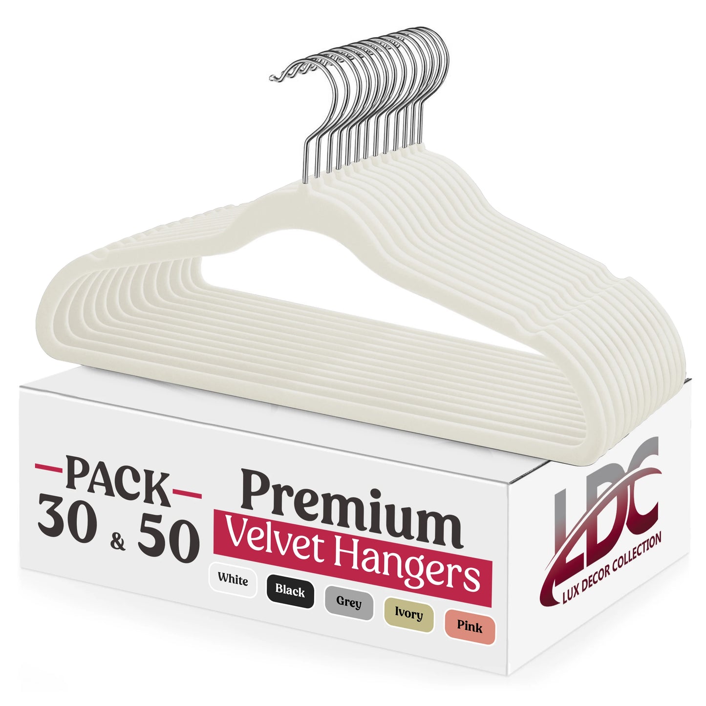 LDC Lux Decor Velvet Hangers Heavy Duty Premium Non Slip