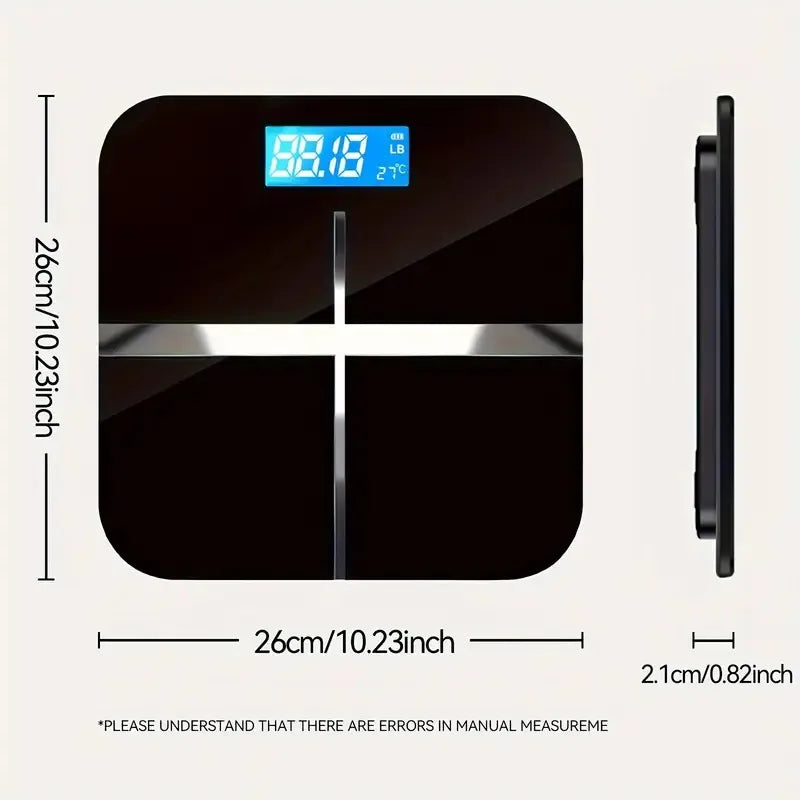 Digital Bathroom Weight Scale With Tempered Glass LCD Display