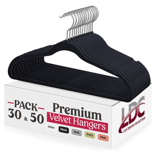 LDC Lux Decor Velvet Hangers Heavy Duty Premium Non Slip
