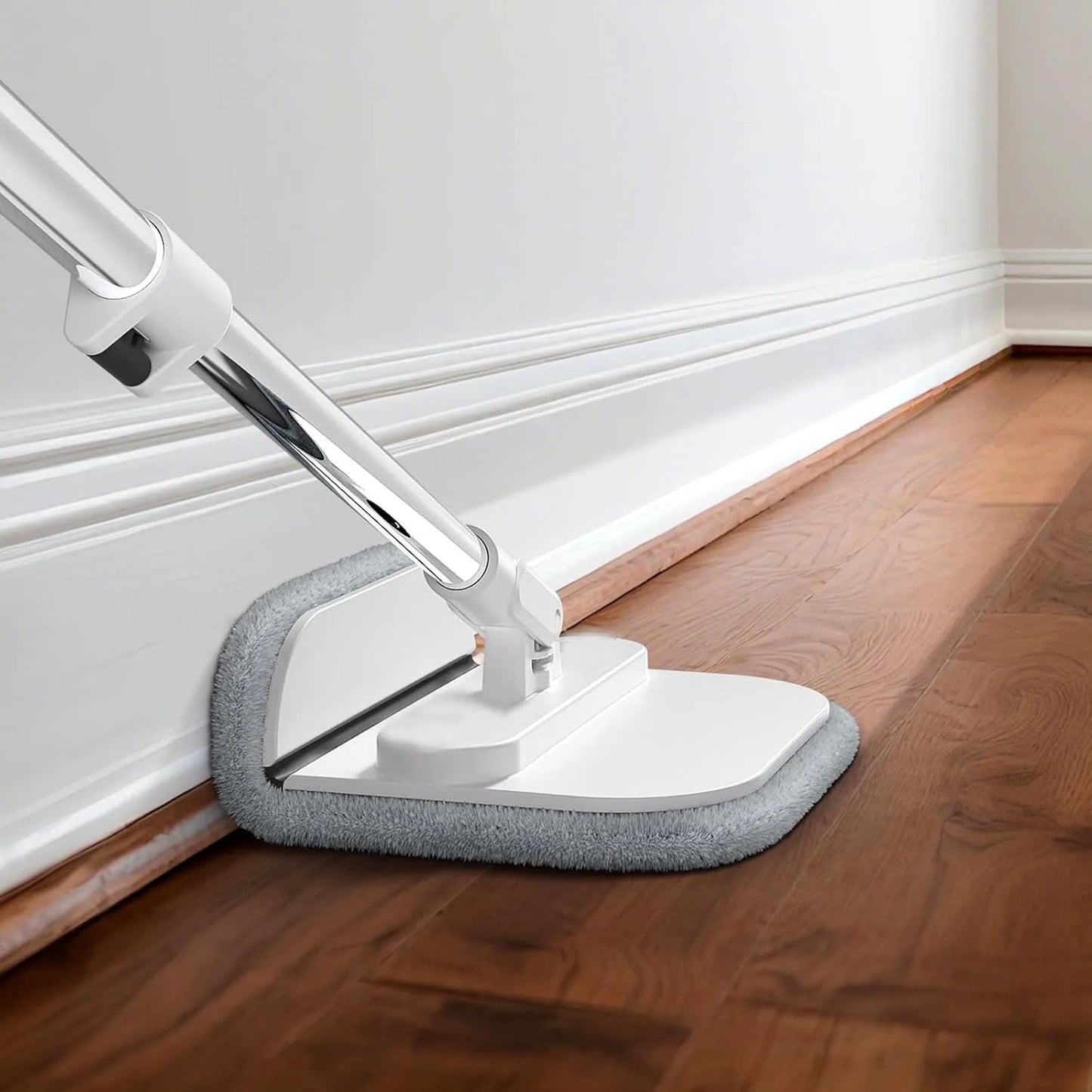 Round Flat Mop Bucket Set With Adjustable Handle And Self Wringing Spin Mop