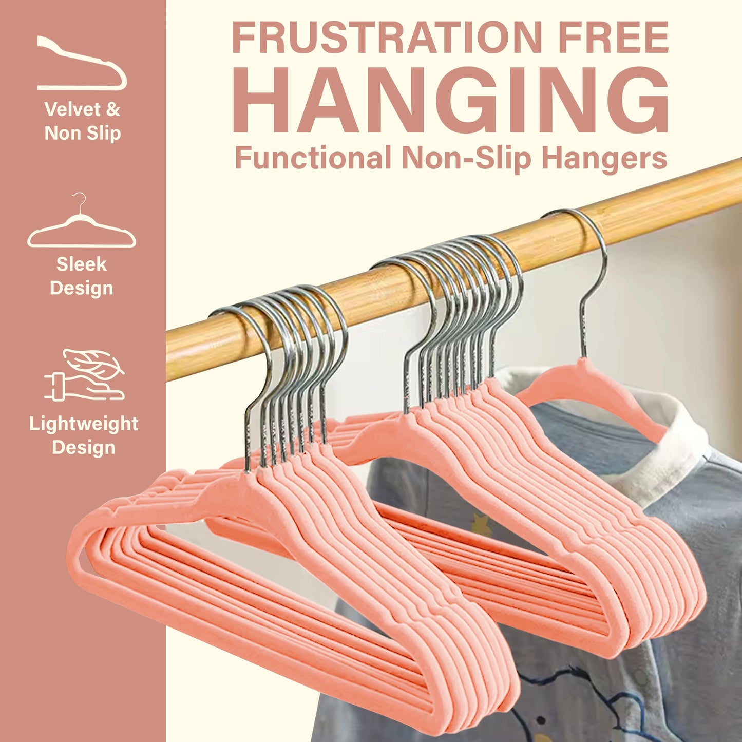 LDC Lux Decor Velvet Hangers Heavy Duty Premium Non Slip