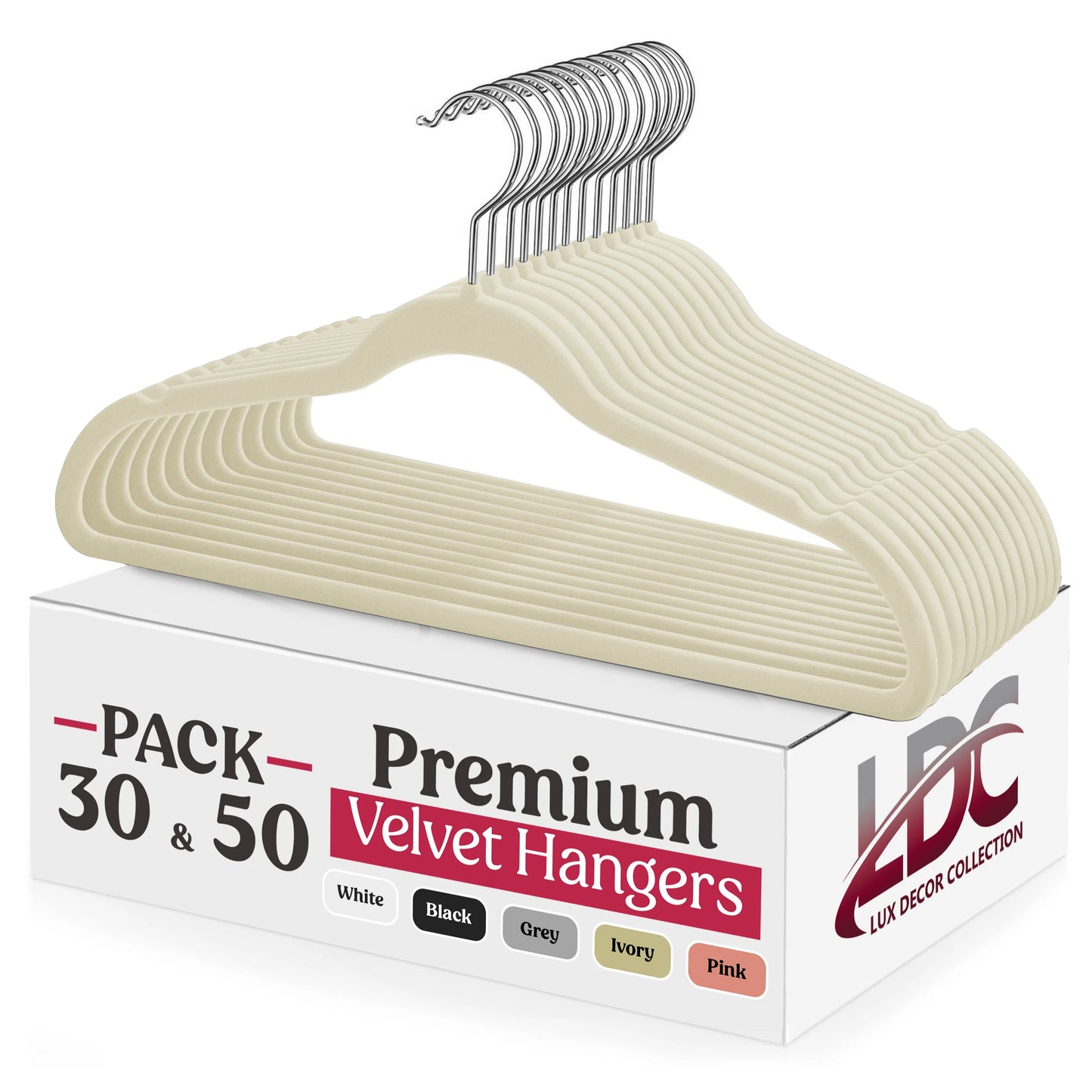 LDC Lux Decor Velvet Hangers Heavy Duty Premium Non Slip