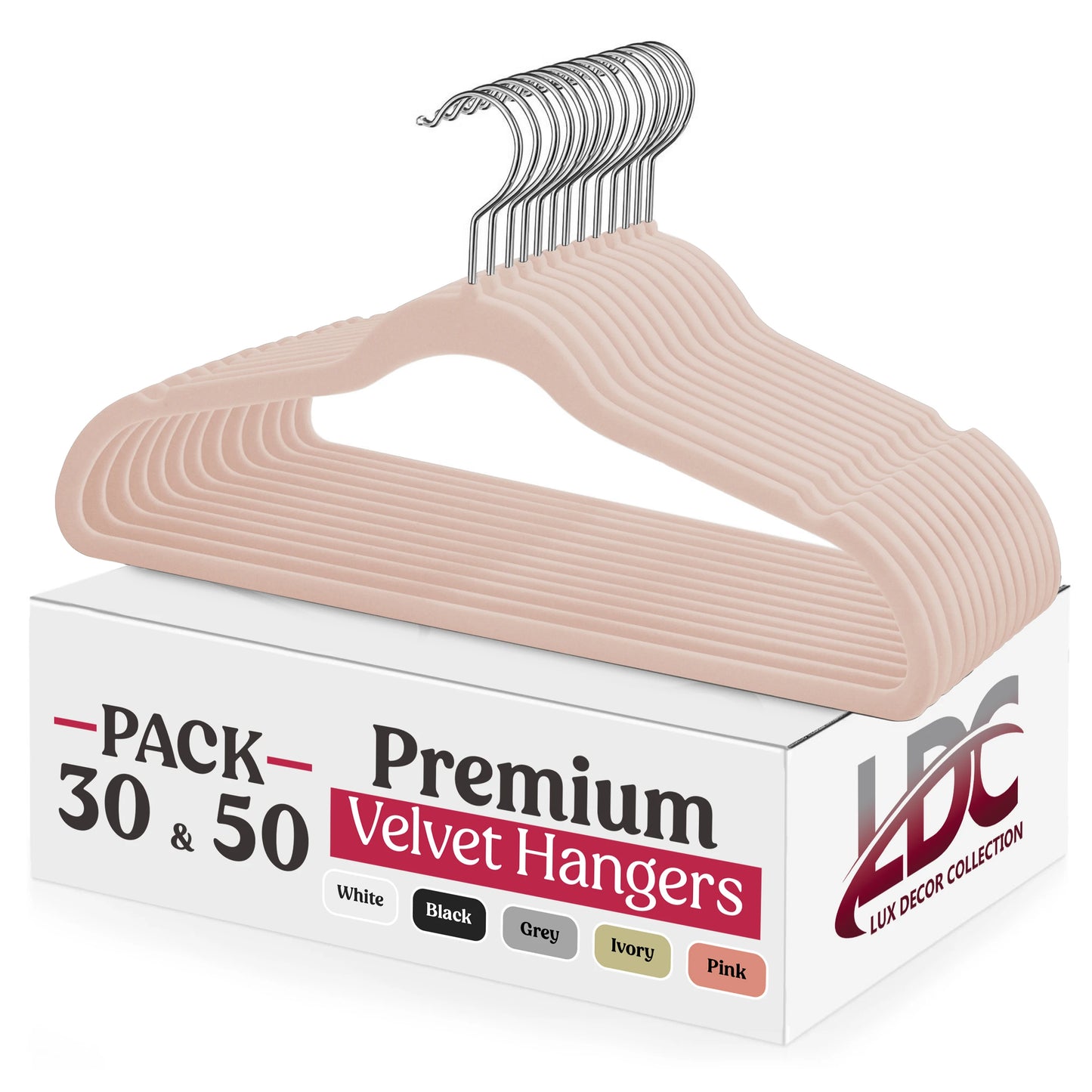 LDC Lux Decor Velvet Hangers Heavy Duty Premium Non Slip