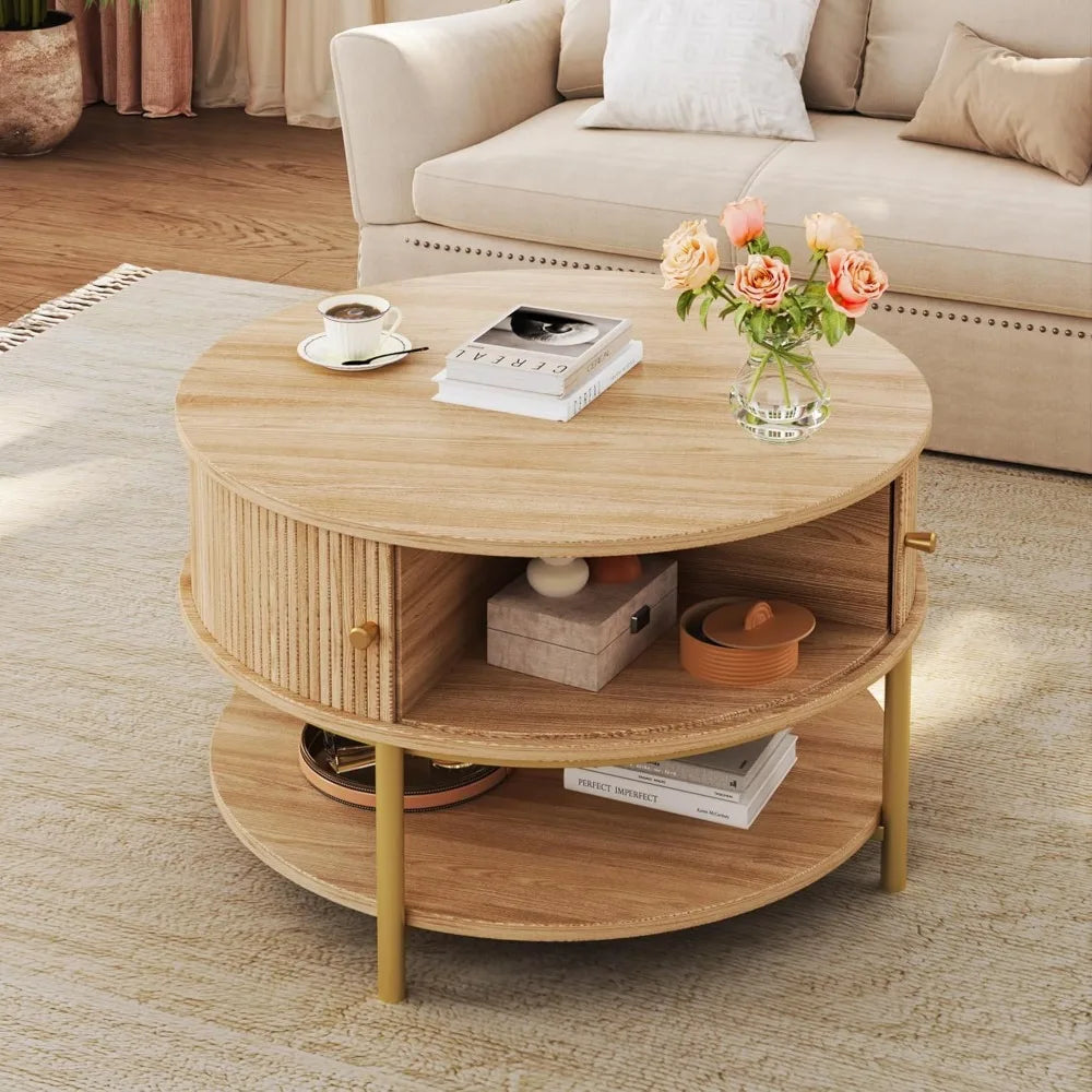 Durable Lift Top Coffee Table With 4-In-1 Storage Drawers