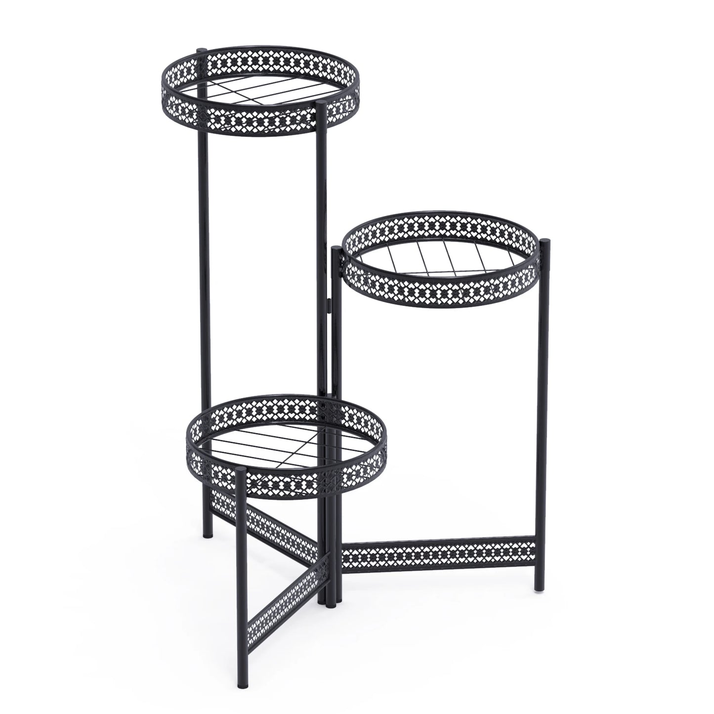 BINGOPAW 4-Tier Metal Plant Stand For Indoor And Patio