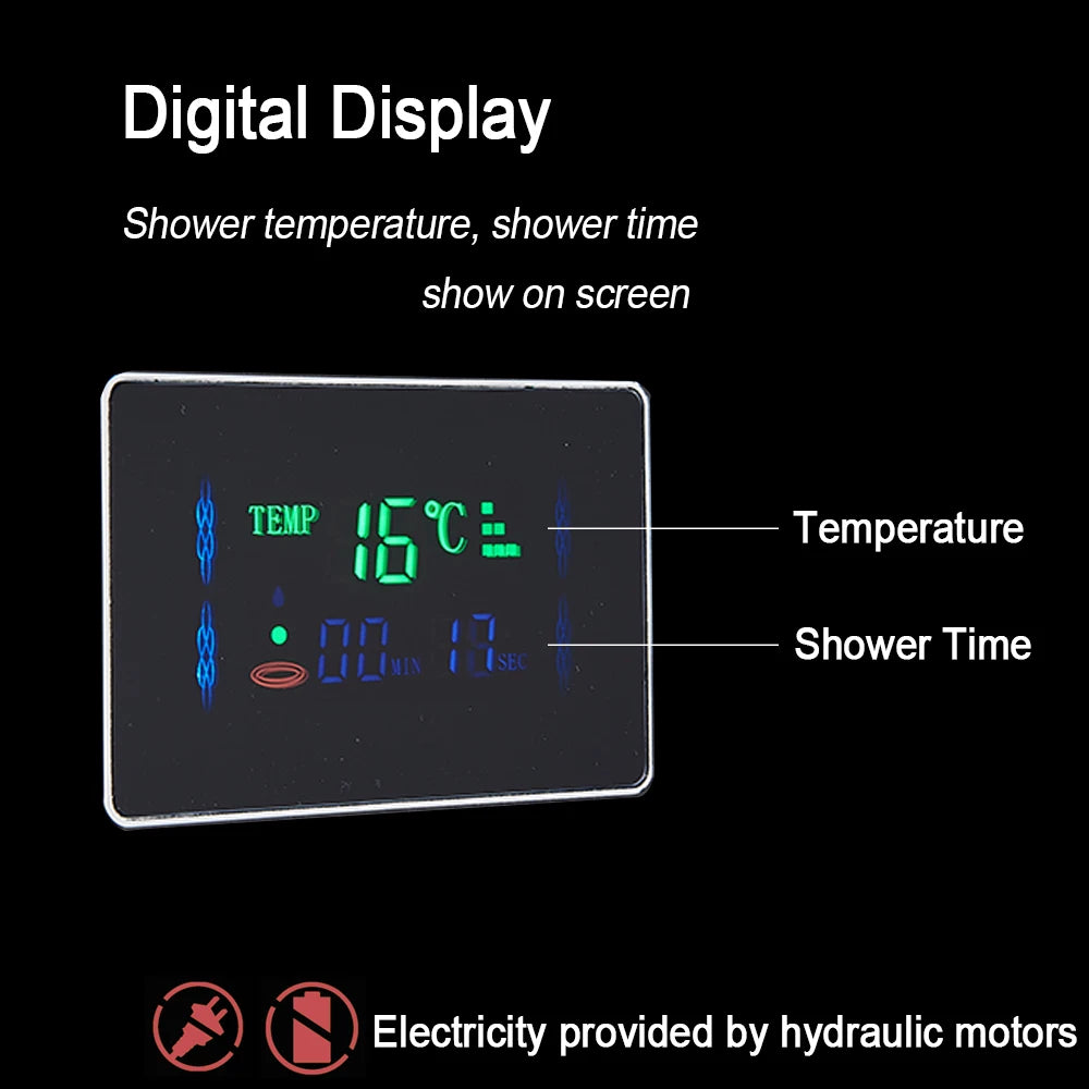 MYQualife LED Shower Panel With Waterfall Rainfall And Massage Jets
