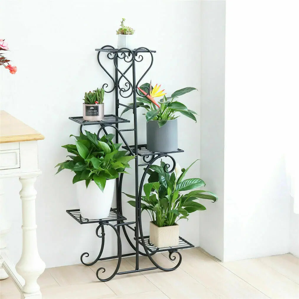 BINGOPAW Six Tier Plant Stand Indoor Outdoor Metal Rack