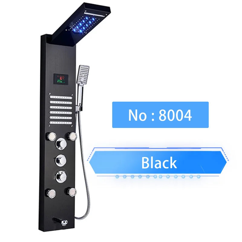 Shinesia LED Shower Panel With Rainfall And Massage Jets