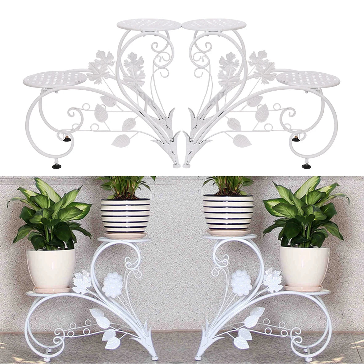 Wisfor Classic Tall 4-Tier Plant Stand Pot Holder Outdoor