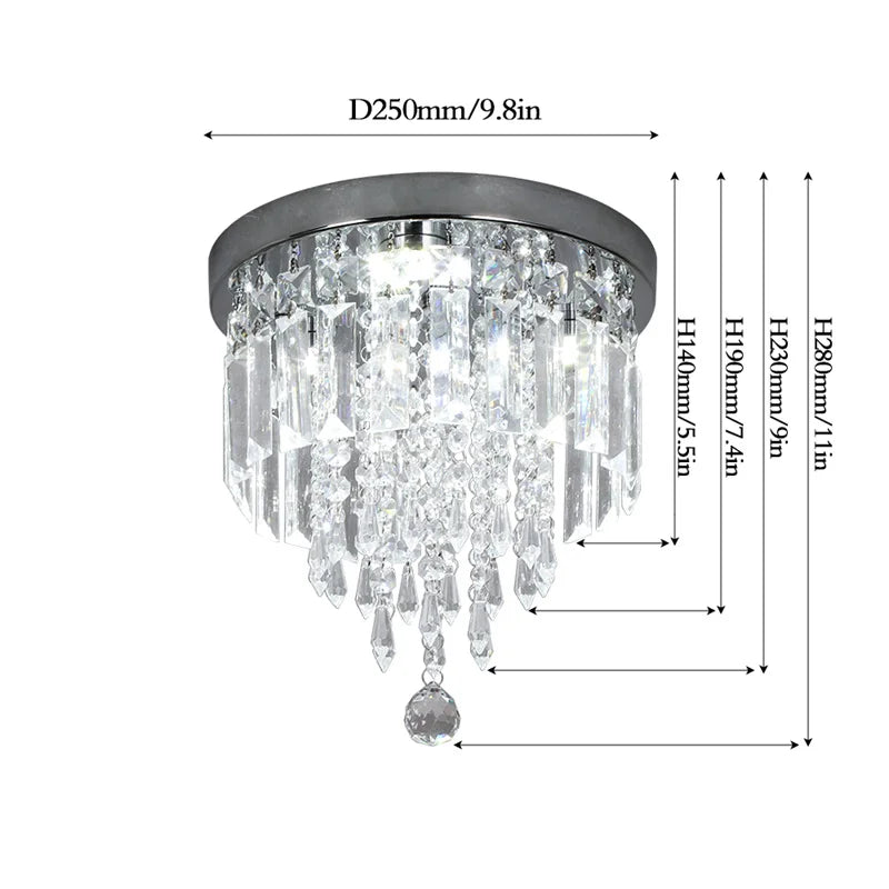 VETRULUS Crystal Square LED Ceiling Lamp Chandelier For Interiors