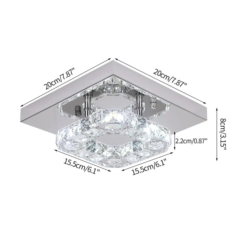 VETRULUS Crystal Square LED Ceiling Lamp Chandelier For Interiors