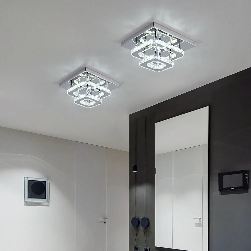 VETRULUS Crystal Square LED Ceiling Lamp Chandelier For Interiors