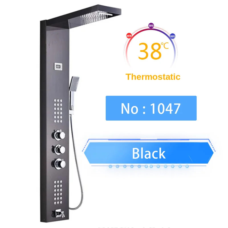 Shinesia LED Shower Panel With Rainfall And Massage Jets