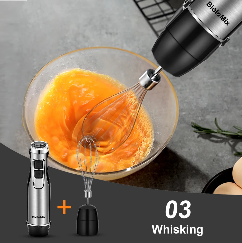 Biolomix 1200W Immersion Hand Blender With Chopper And Cup
