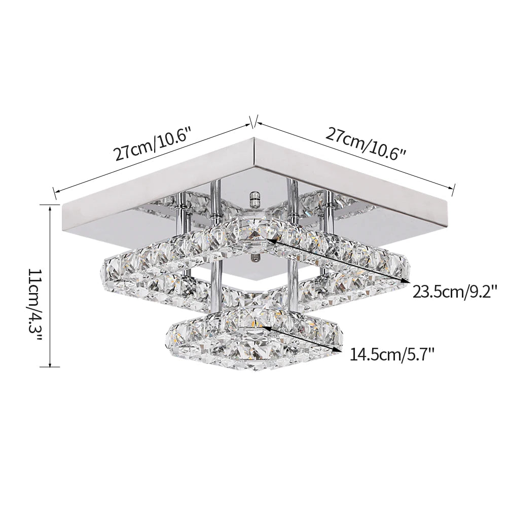 VETRULUS Crystal Square LED Ceiling Lamp Chandelier For Interiors