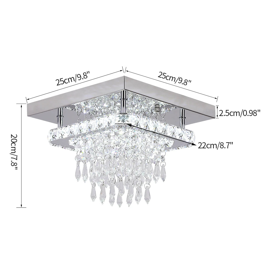 VETRULUS Crystal Square LED Ceiling Lamp Chandelier For Interiors