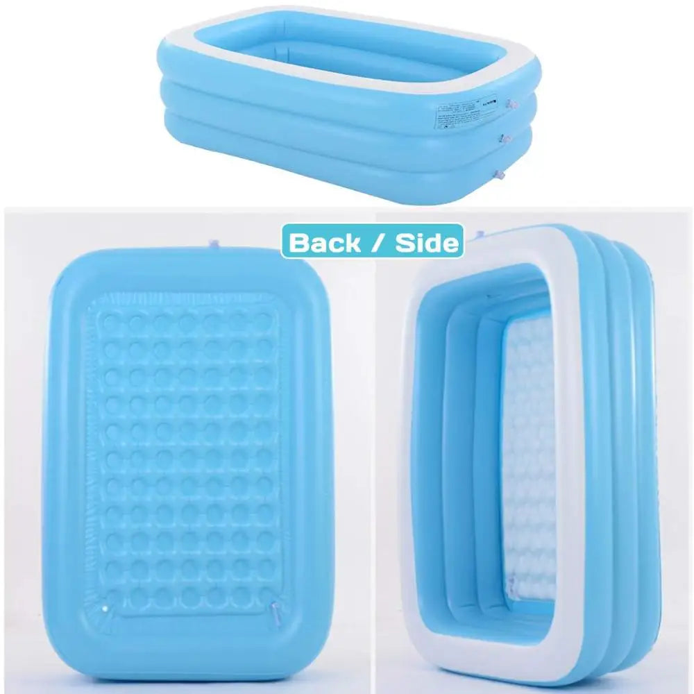 Inflatable Rectangular Pool For Family Outdoor Indoor Use