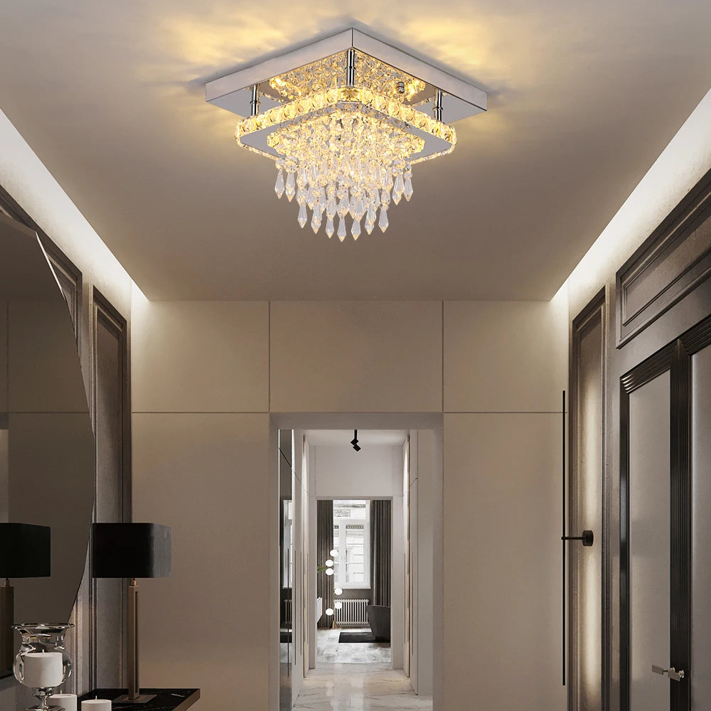 VETRULUS Crystal Square LED Ceiling Lamp Chandelier For Interiors