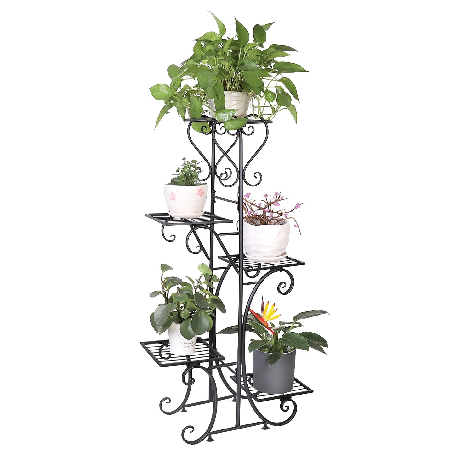 BINGOPAW Six Tier Plant Stand Indoor Iron Display Rack Outdoor