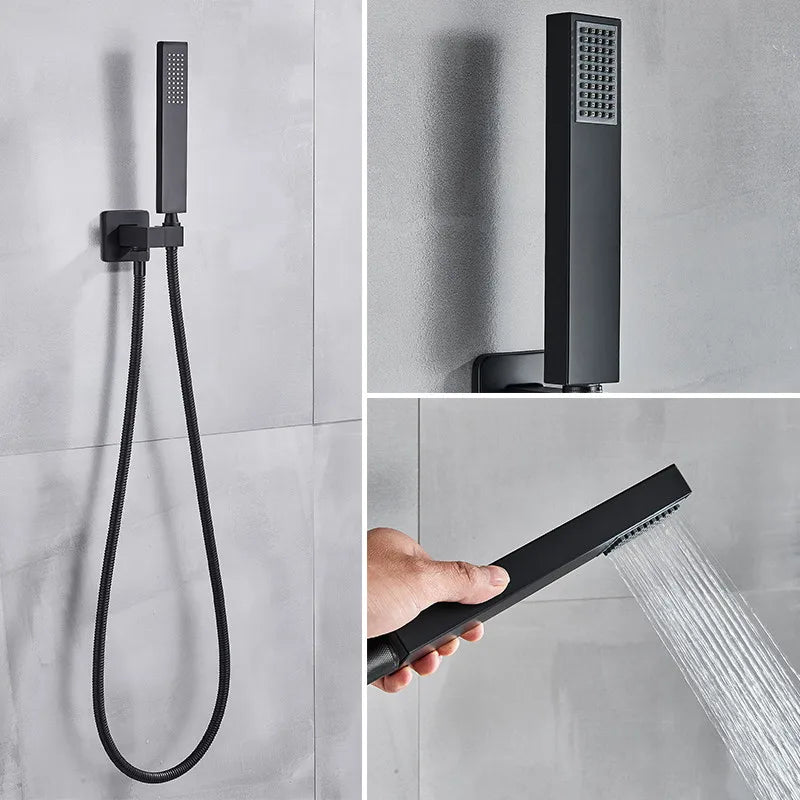 SAFLIHCAR Concealed Rainfall Shower System With Bathtub Mixer Set