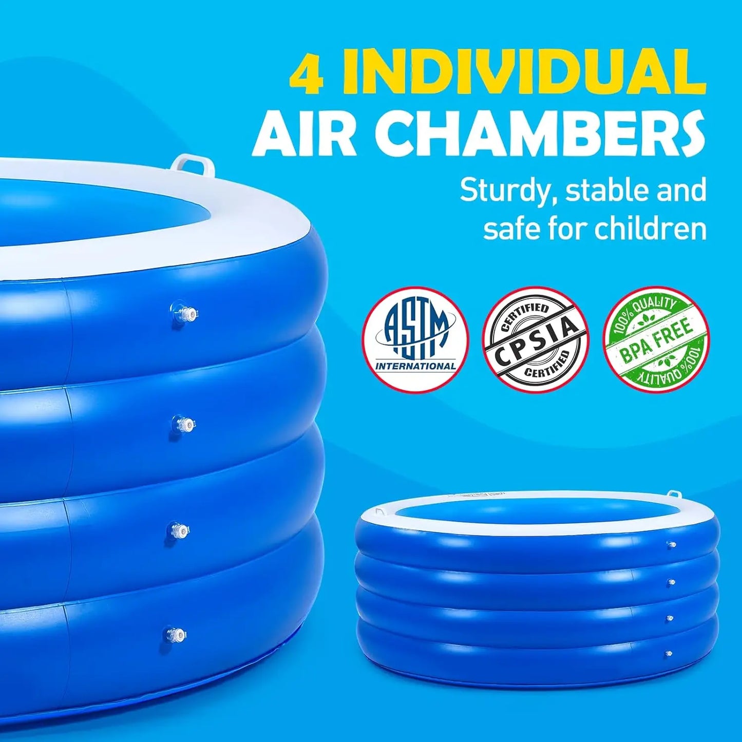 Round Inflatable Kiddie Pool for Safe Backyard Fun