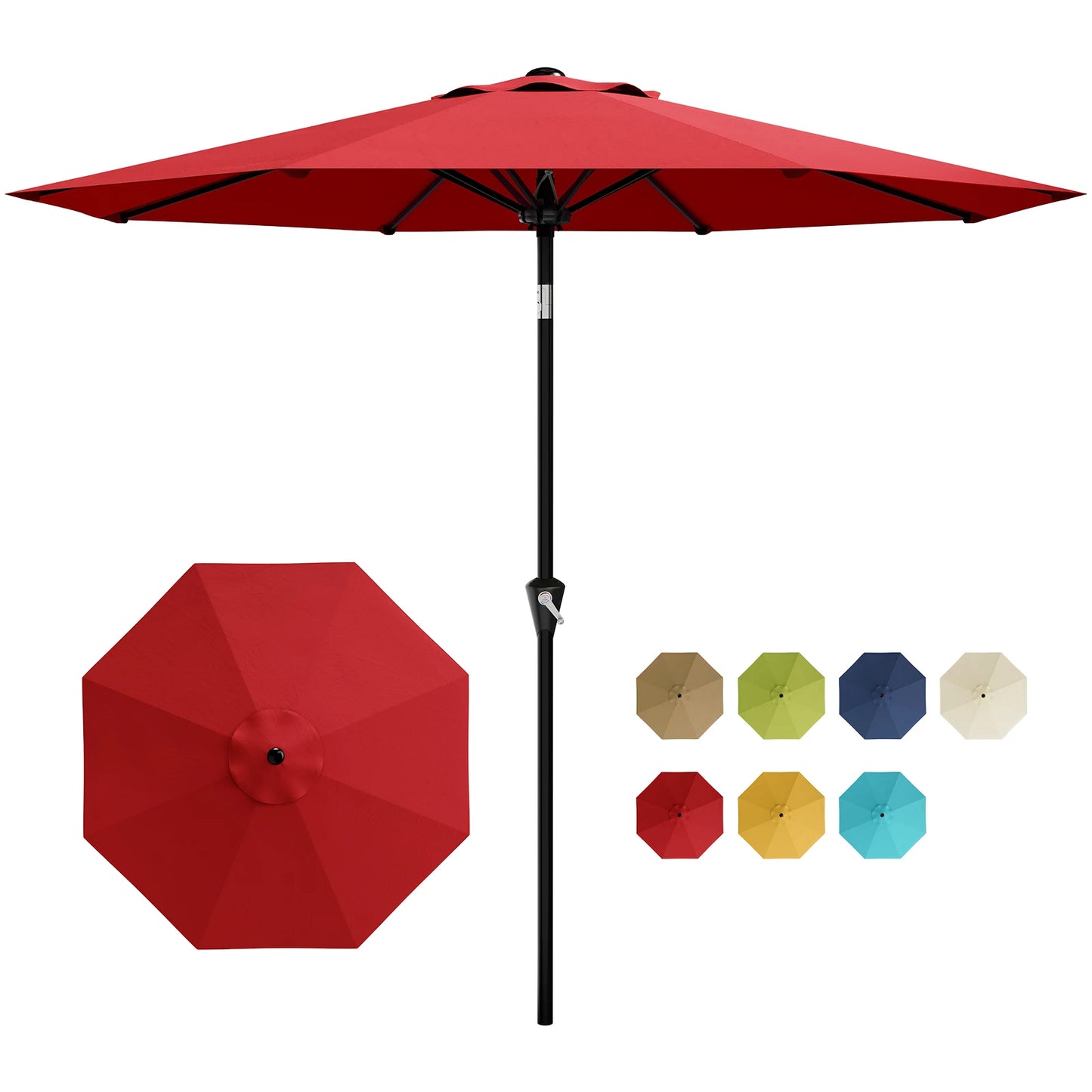 HiMISS Patio Market Umbrella With UPF 50 UV Protection