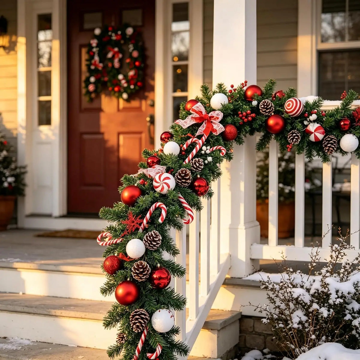 Artificial Christmas Garland With Pinecones And Berry Accents