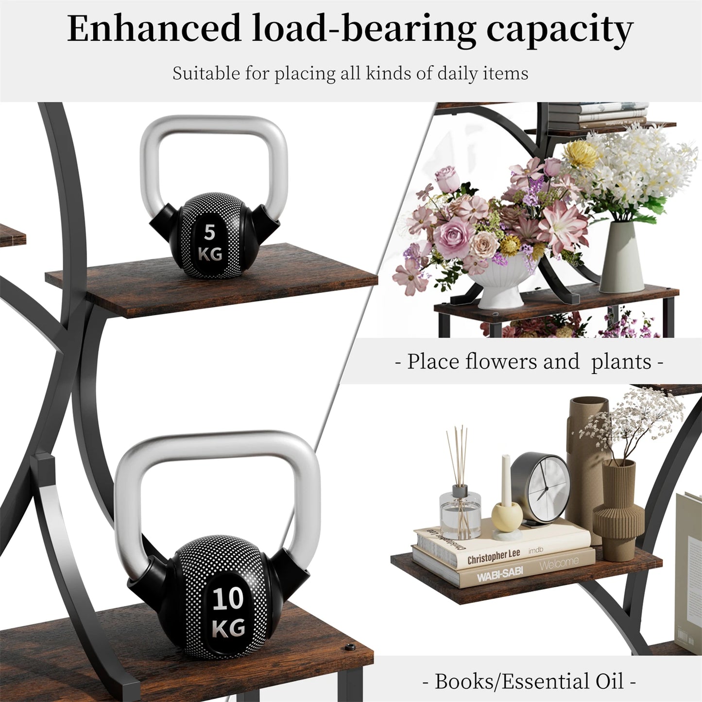 7 Tier Tree Shaped Plant Stand Metal Display With Lights