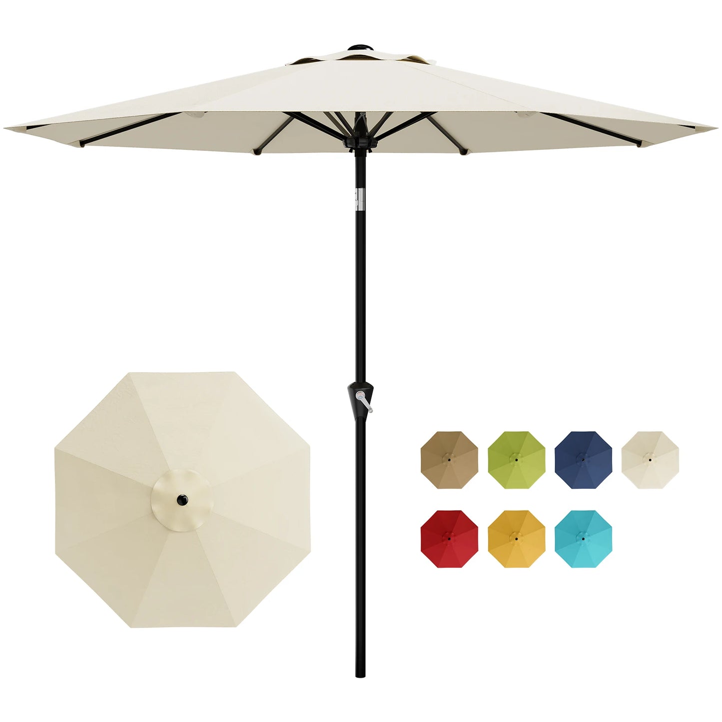 HiMISS Patio Market Umbrella With UPF 50 UV Protection