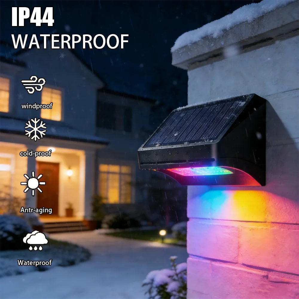 Solar Powered Garden Wall Lights with Sloped Design and 9 Modes