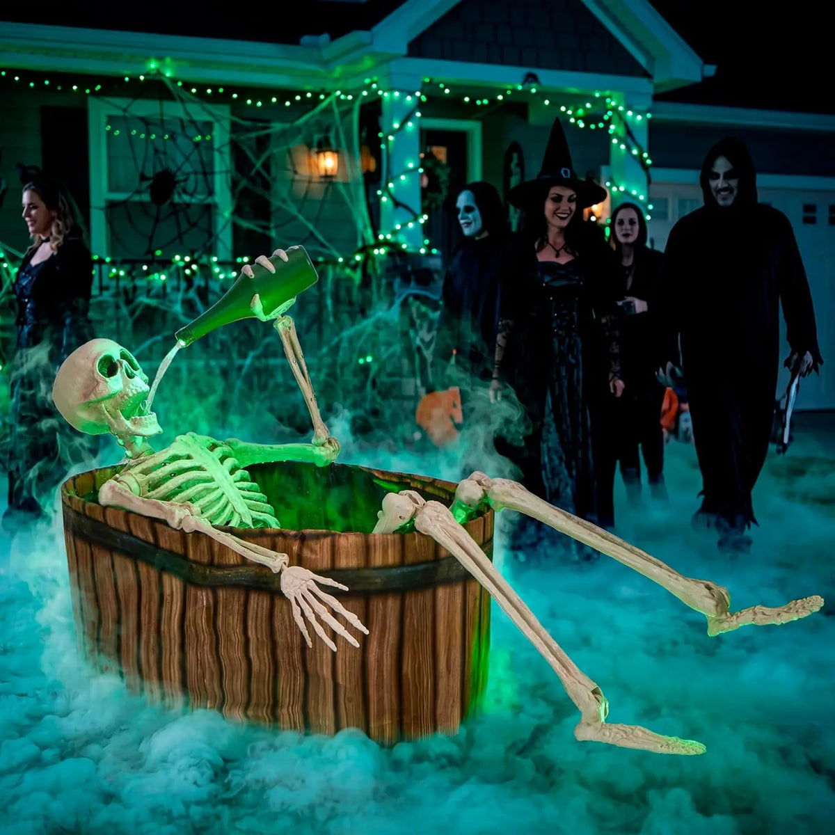 Halloween Animatronic Skeleton With Endless Pouring Effect and Spooky Sounds
