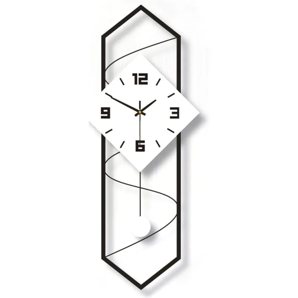 Quartz Silent Wall Clock With Pendulum for Modern Home Decor