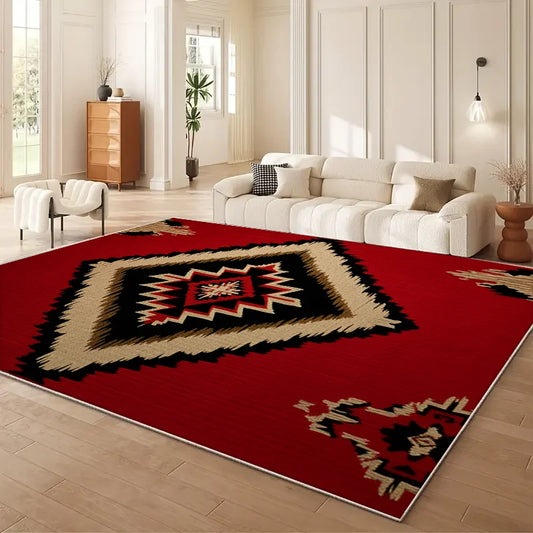 VIKAMA Moroccan Geometry Area Rug Anti Slip Living Room