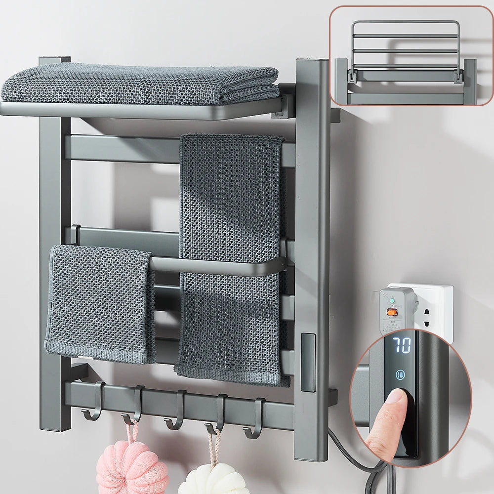 Onyzpily Electric Heated Towel Rack With Digital Thermostat