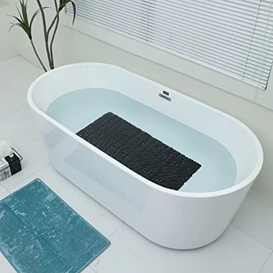 Extra Long Pebble Bathtub Mat With Non Slip Suction Cups