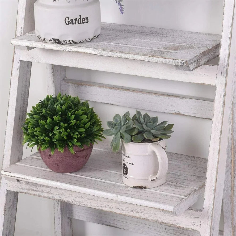 4 Tier Plant Stand For Flowers Wooden Indoor Display Rack