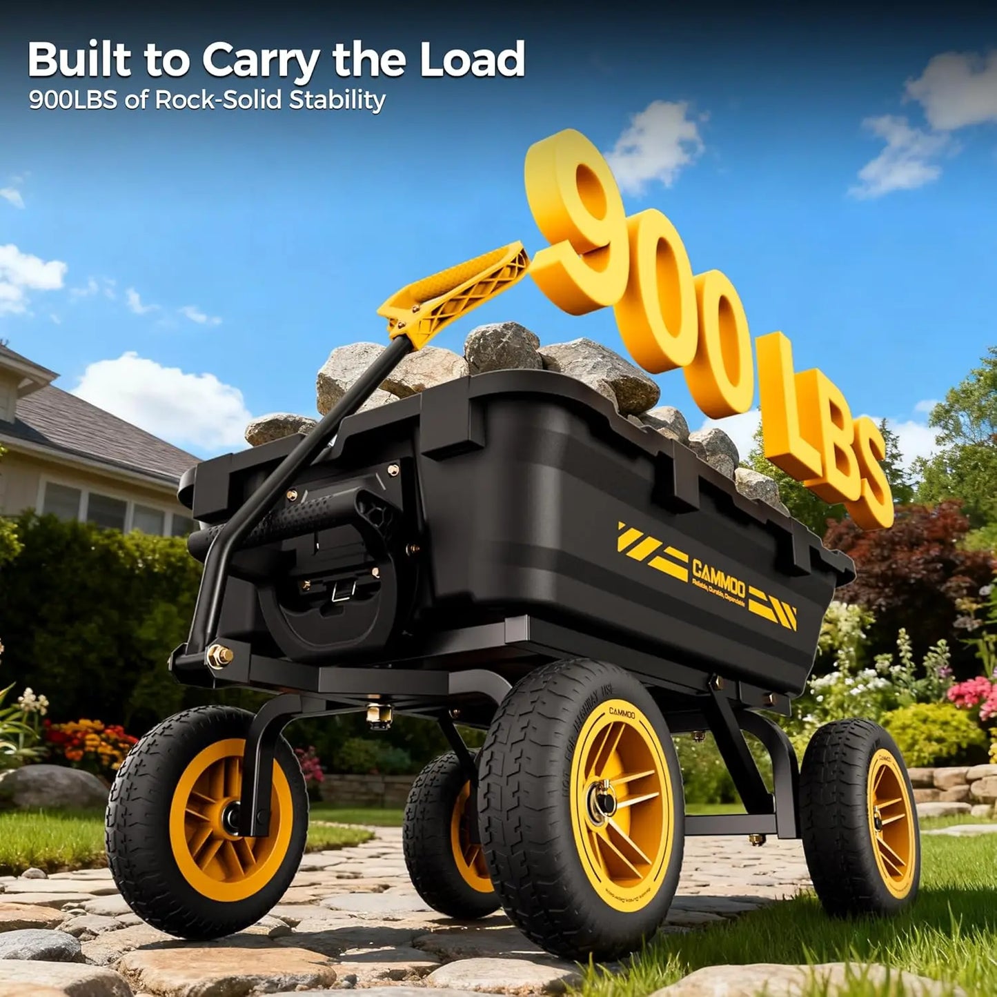 XMSJ 900lb Heavy-Duty Garden Dump Cart With Quick-Release