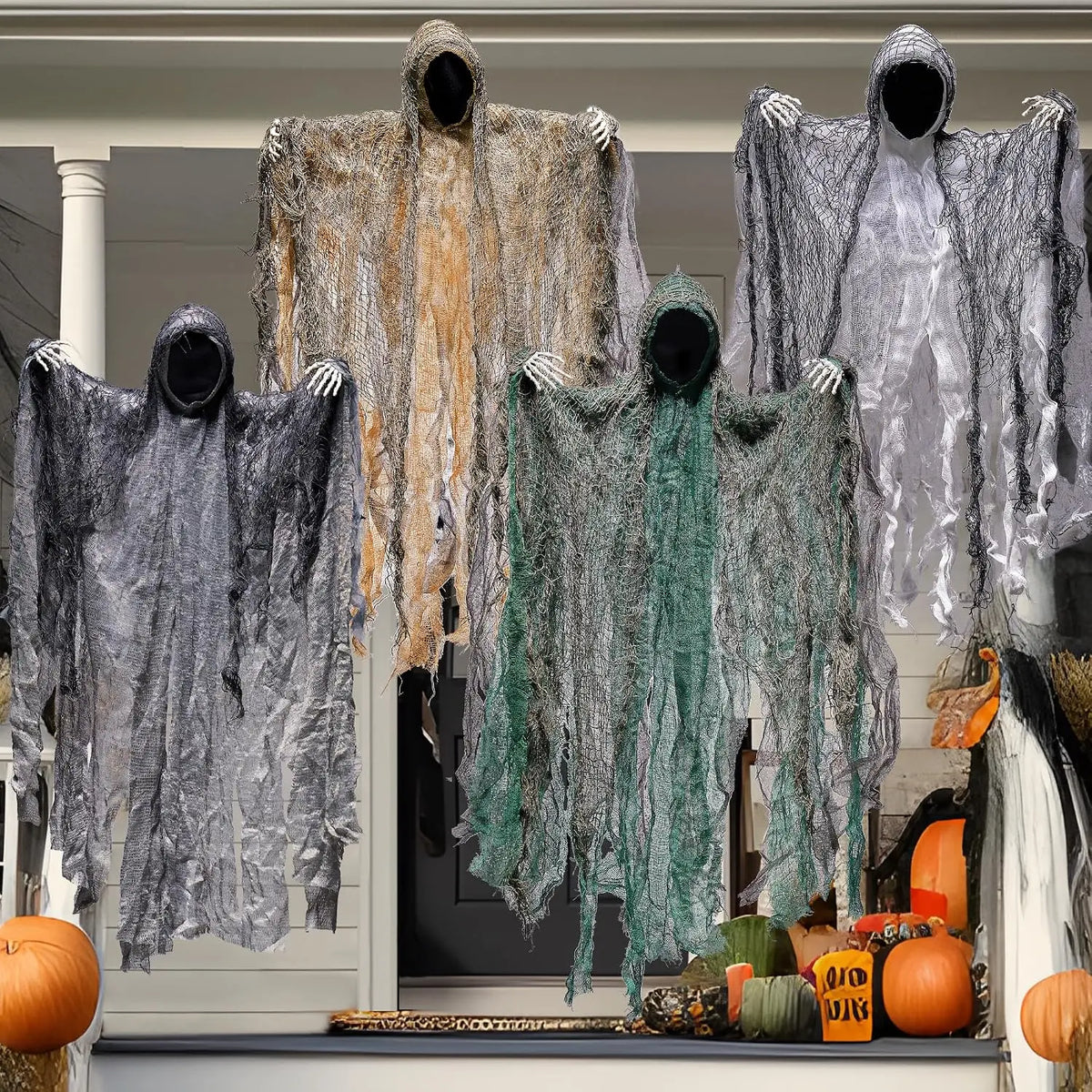 Halloween Hanging Faceless Ghost Decorations for Outdoor Yard Parties
