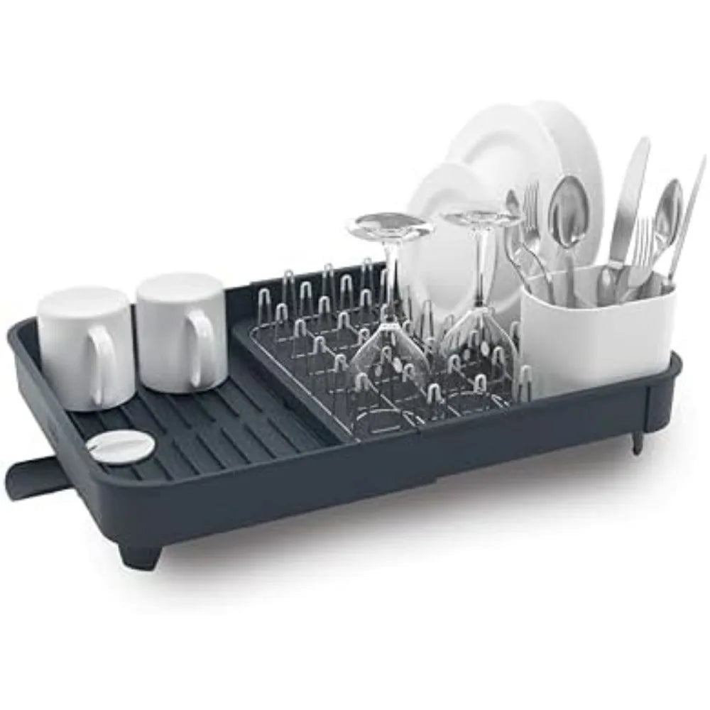 NBVCX Expandable Dish Drying Rack With Dual Parts Drainer