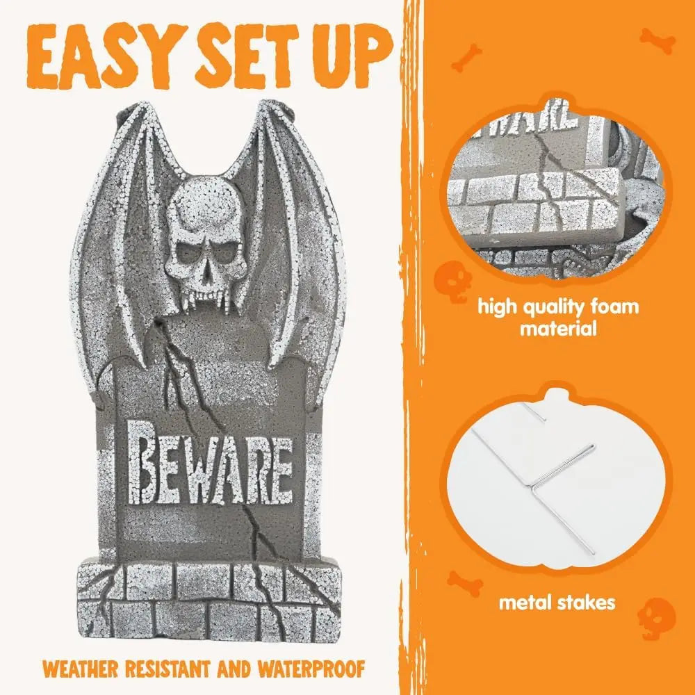 Halloween Tombstone Decorations Outdoor Graveyard Yard Decor