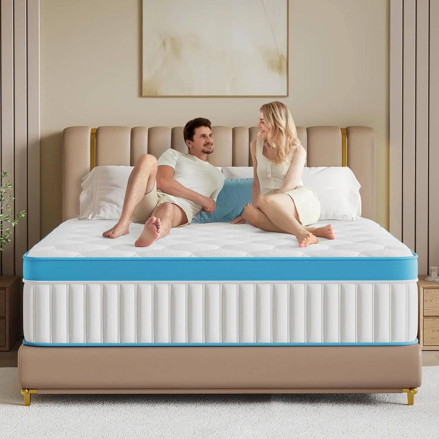 Hybrid Mattress Medium Firm Breathable Fiberglass Free CertiPUR US Certified