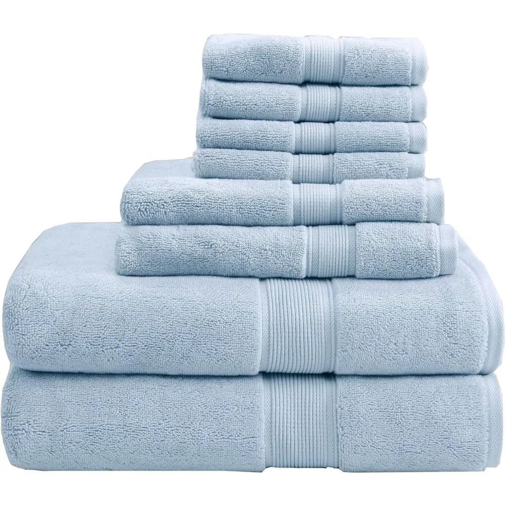 800GSM Cotton Bath Towel Set, 8 Pieces, Ultra Absorbent