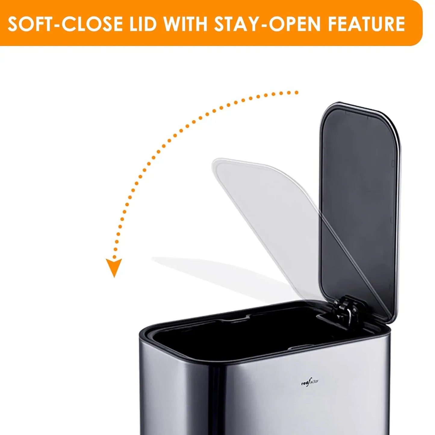 Stainless Steel Pedal Trash Can With Soft Close Lid