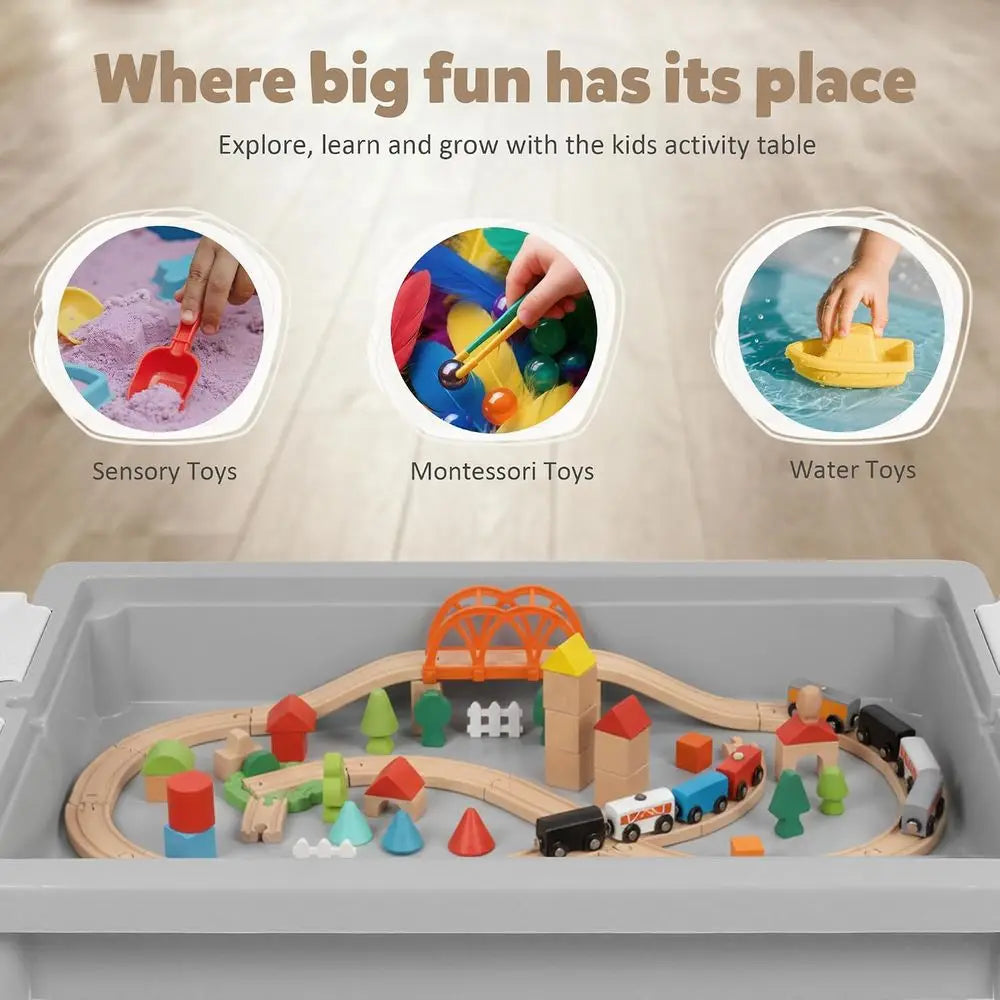 Toddler Activity Table With Chairs And Large Storage